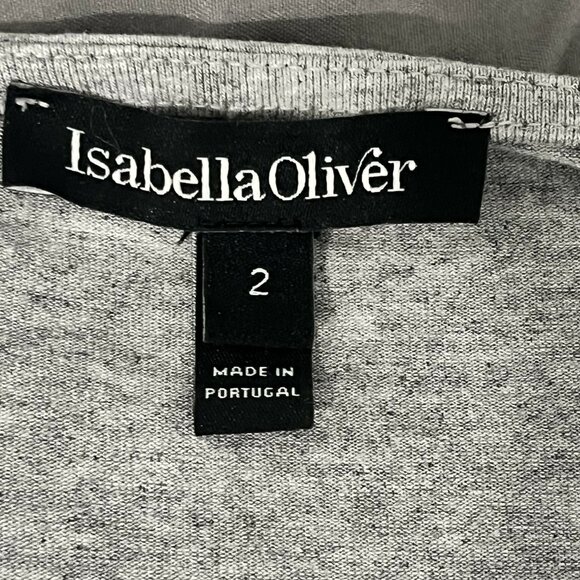 Isabella Oliver Maternity Long Sleeve Scoop Neck Gold Star Tee - Abstract - Gray - Picture 3 of 4